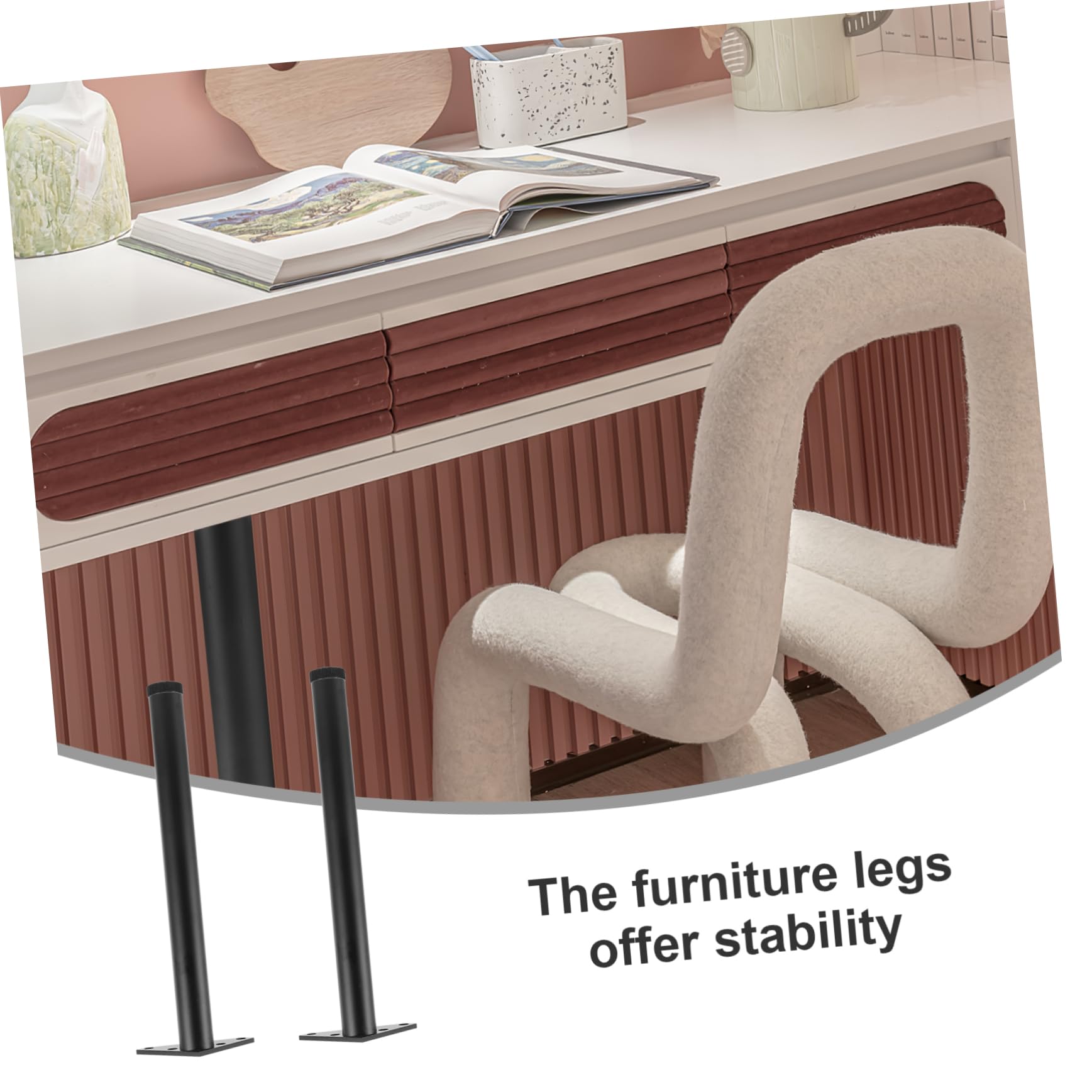 MAGICLULU Alliage D'aluminium Supports Triangulaires Noir, Lot de 4 Support Stable Remplacement pour Armoire Buffet