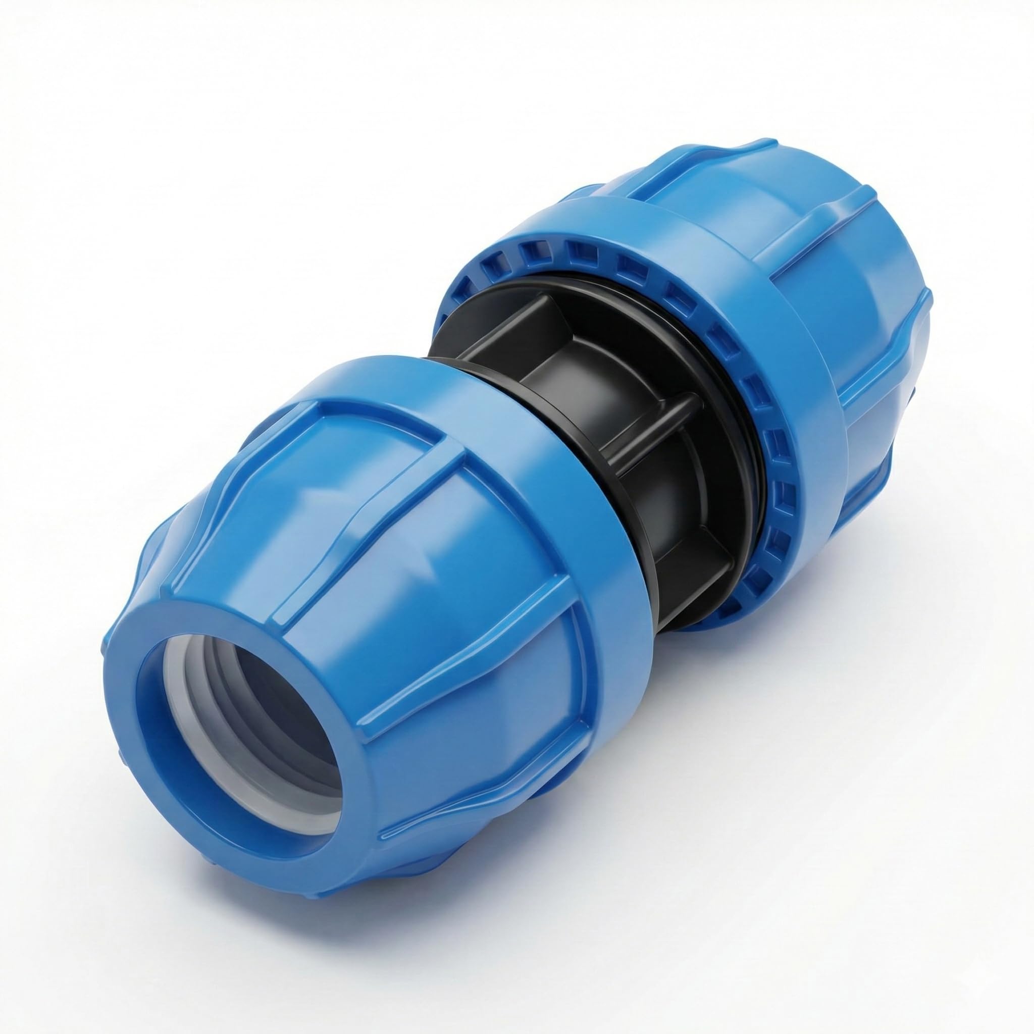 Compression Coupler 1 Inch (32mm) for HDPE & PP Pipes | Leak-Proof Straight Connector | Heavy-Duty Plastic Pipe Fitting for Water Supply & Irrigation | Pack of 2