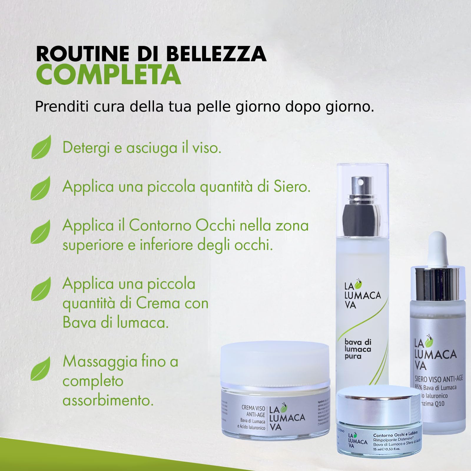 3-in-1-Kit, Gesichtscreme, Anti-Falten-Gesichtscreme, Serum gegen Unvollkommenheiten und Augenkontur mit Schneckenschleim – reine Hyaluronsäure, Geschenkset für Damen und Herren,