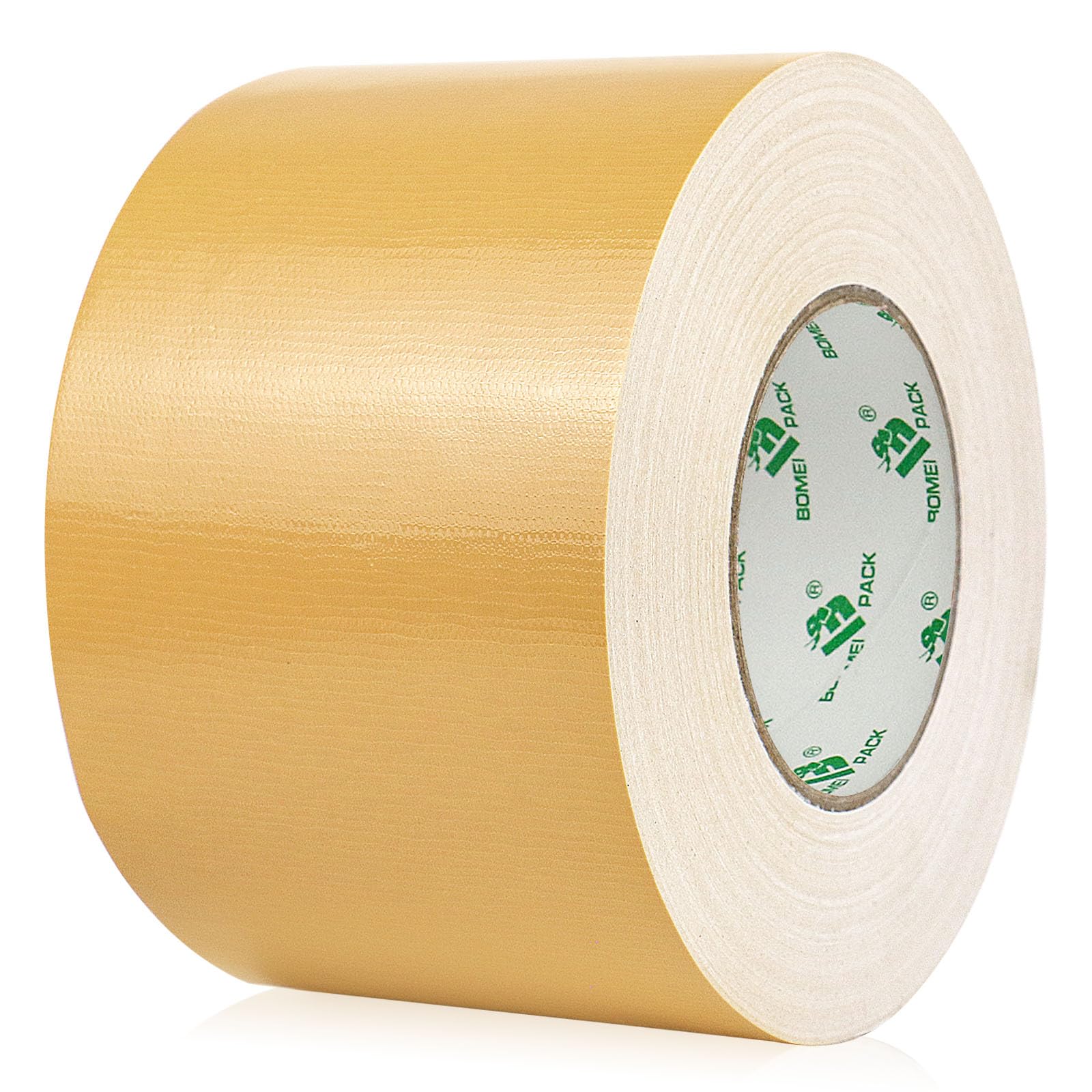 BOMEI PACK 1 Roll Brown Duct Tape Reinforced 100mm x 50m Sticky Heavy Duty 4 inch Wide Tan Gaffer Tape for Ducts Fixing Repairing,craft DIY Labeling