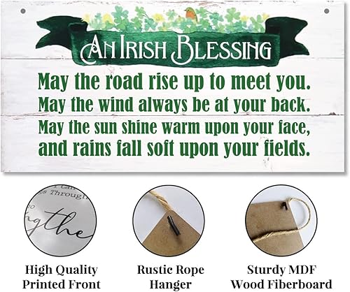 Vista 75 de Divertido letrero decorativo de madera del día de San Patricio, tréboles y travesuras impresas de madera para pared, decoración del hogar, letrero