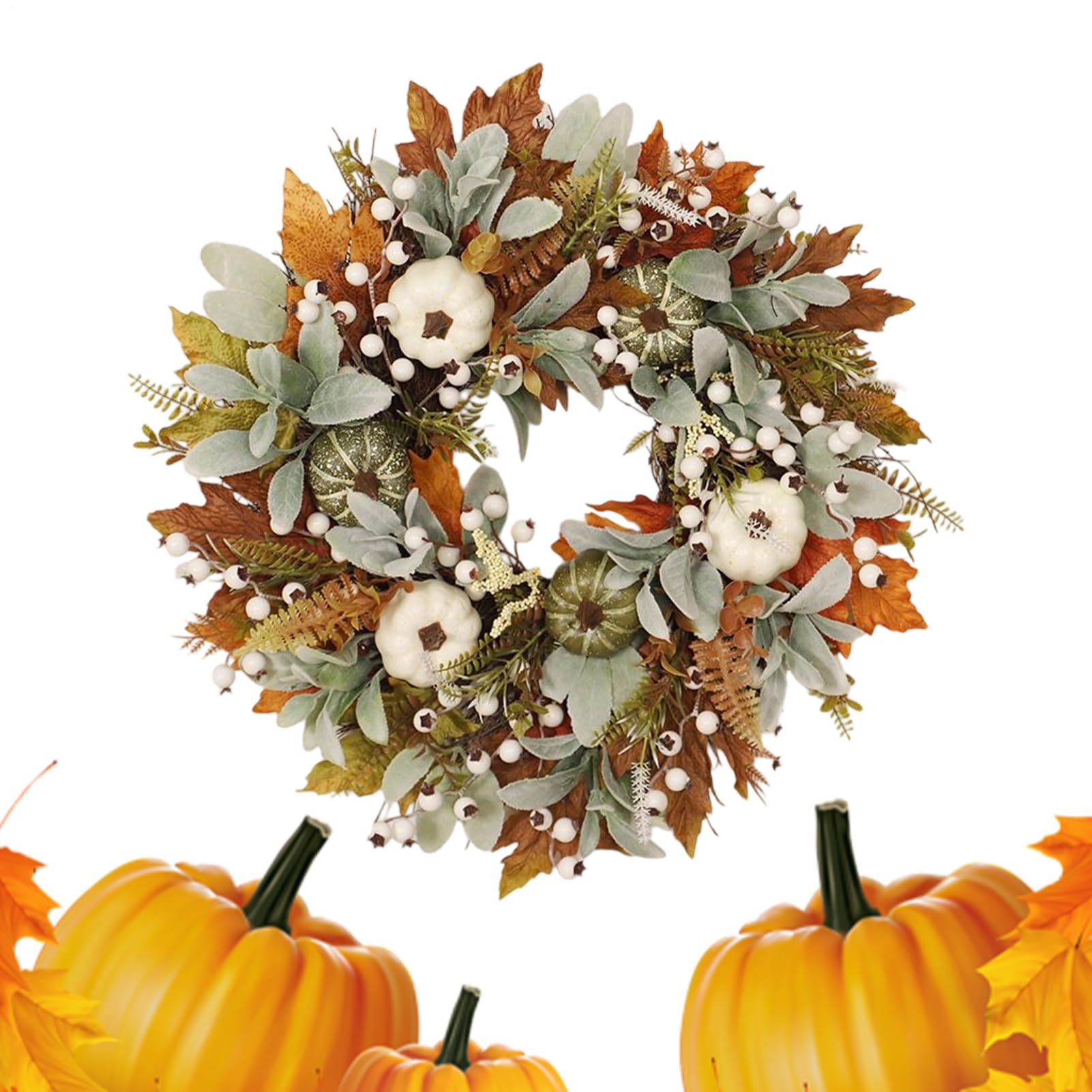 Couronne d'automne pour porte d'entrée et décoration de terrasse chaleureuse