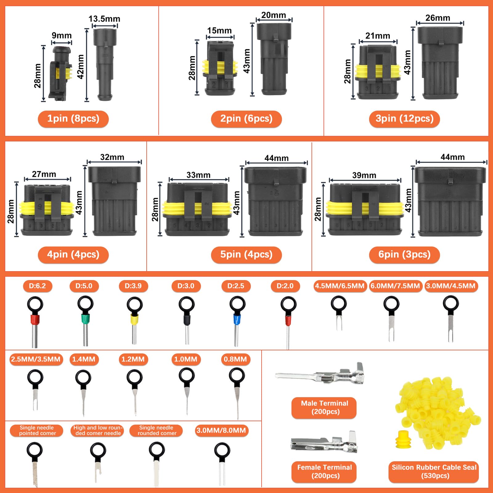 Automotive Wire Connectors Kit - 1004 Pcs with Tool -2