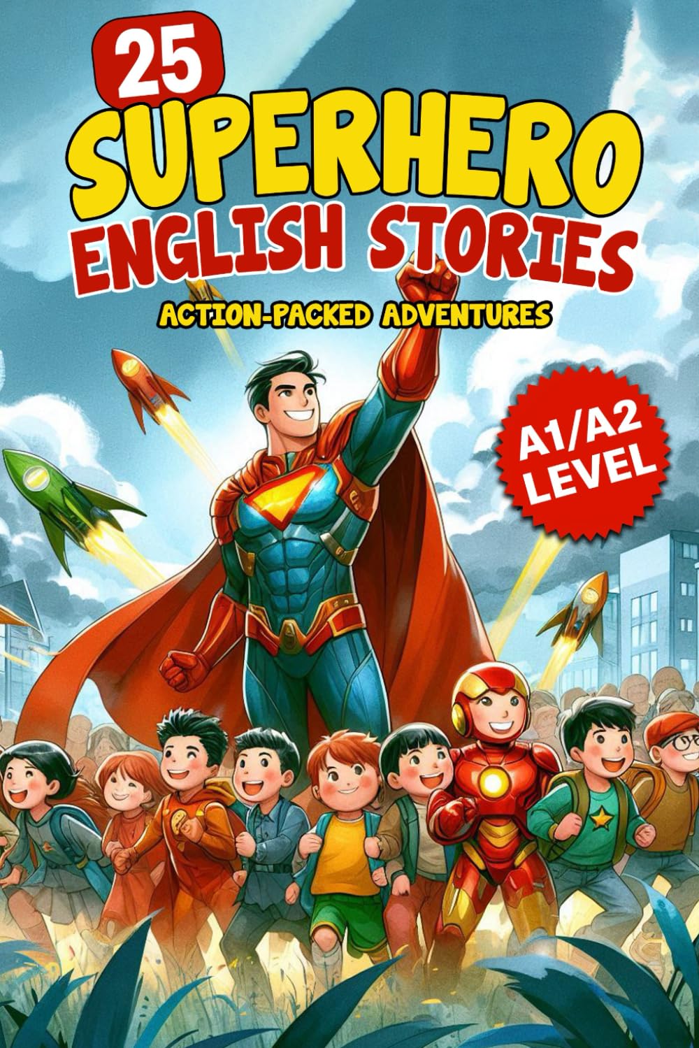 25 Superhero English Stories: Action-Packed Adventures for ESL Learners (A1/A2 Level): Improve Vocabulary, Conversation & Reading with Exciting Heroic ... Teens (Learn English with 25 Short Stories)