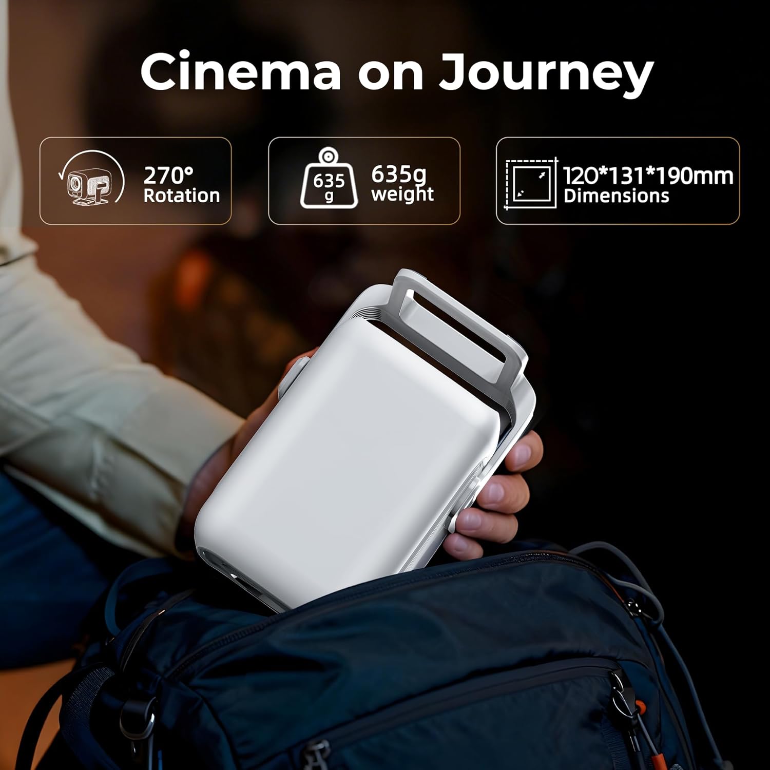 Native 1080P Smart Mini Projector with WiFi 6 Bluetooth 5.4, Full HD 4K Support Auto Focus&Keystone,Built-in Apps Android TV OS,Stereo Speakers,Portable Movie Projector for iPhone Home Outdoor WEMI X3