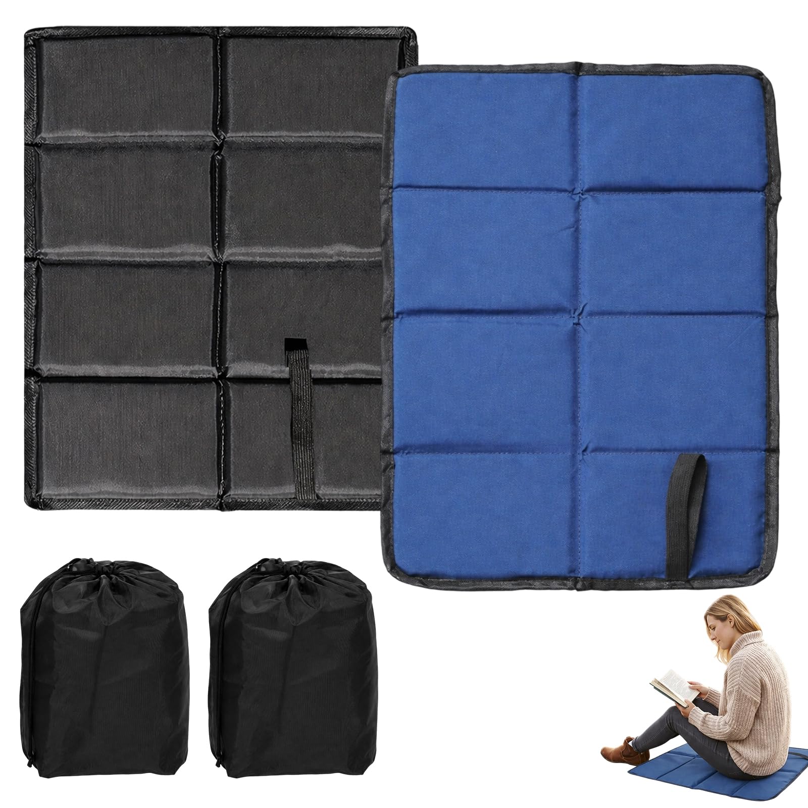 2PCS Camping Seat Mat, Hiking Seat Pad, Moisture Proof Folding Seat Cushion, Foldable Oxford Cloth Seat Pad, for Outdoor Hiking Picnic Park Beach Backpacking Fishing Sporting Events