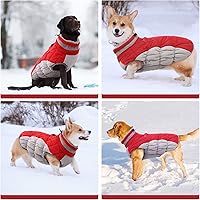 Vista 6 de FUAMEY Chaleco acolchado para perro abrigo reflectante de invierno para perro chaqueta de invierno cálida resistente al viento ropa cómoda