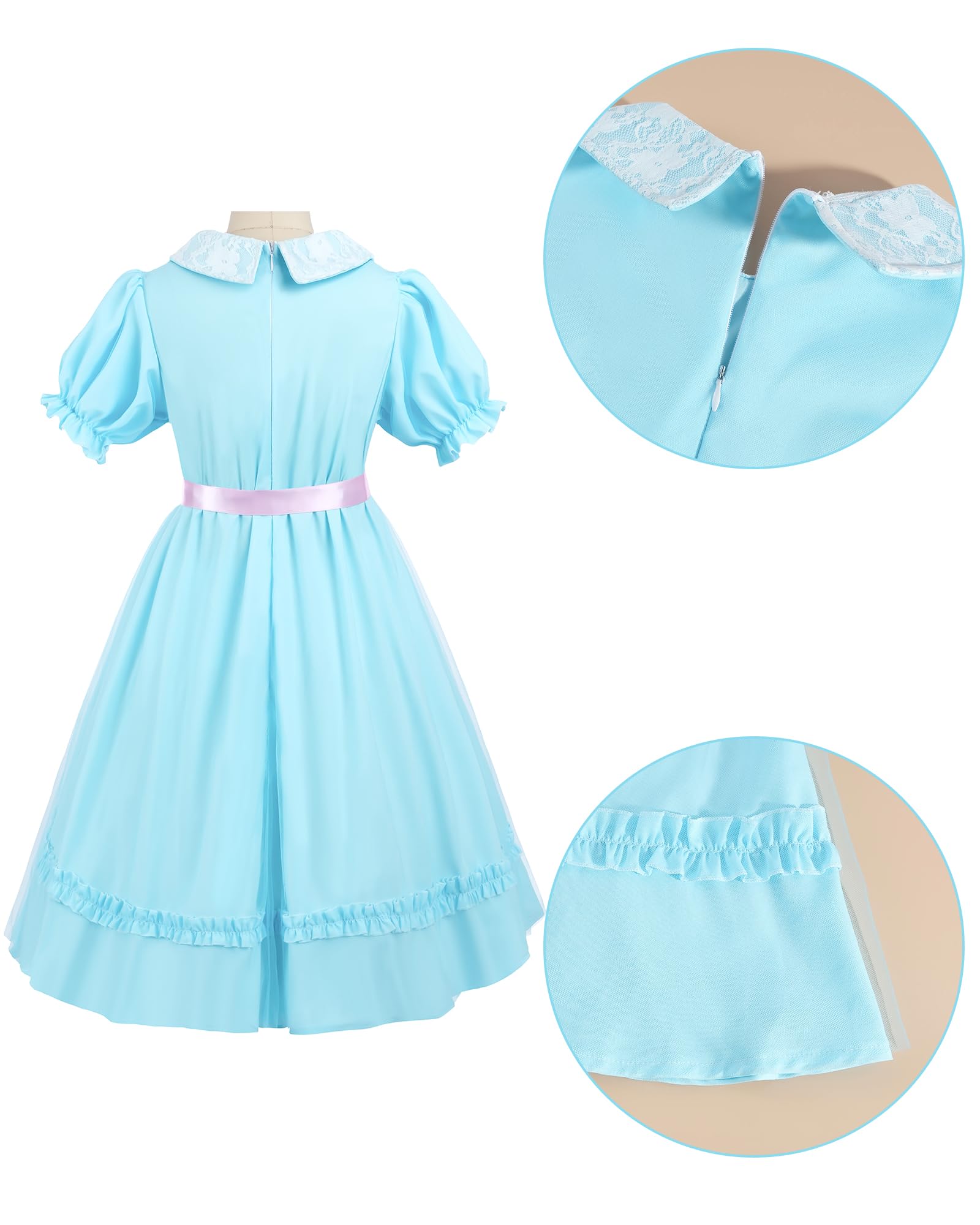 NSPSTT Twins Costume Adult Horror-Inspired Twin Sister Dress Scary Twins Sisters Cosplay for Halloween, Solid, M - Image 3