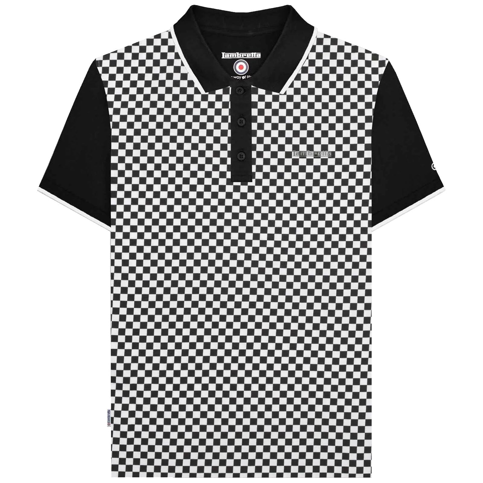 Maglietta Uomo Lambretta SS25, Girocollo Con Logo Ricamato E Distintivo, 100% Cotone, Maniche Corte, Vestibilità Regolare, Collezione Primavera/Estate