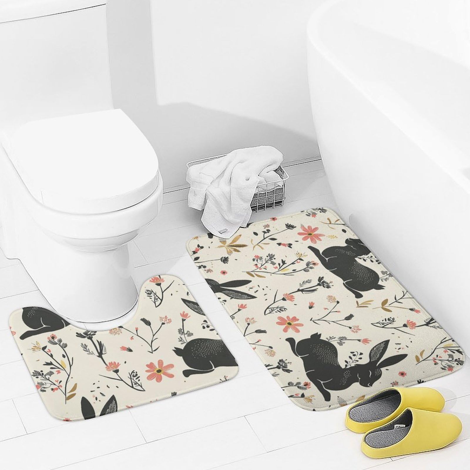 Tapis de bain absorbant de qualité supérieure motif lapin
