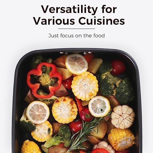 Miniatura 7 de HONGBAKE Sartén antiadherente con estante en forma de V, sartén para asar pavo de 11 x 15.75 pulgadas con mango de acero para hornos, bandeja para