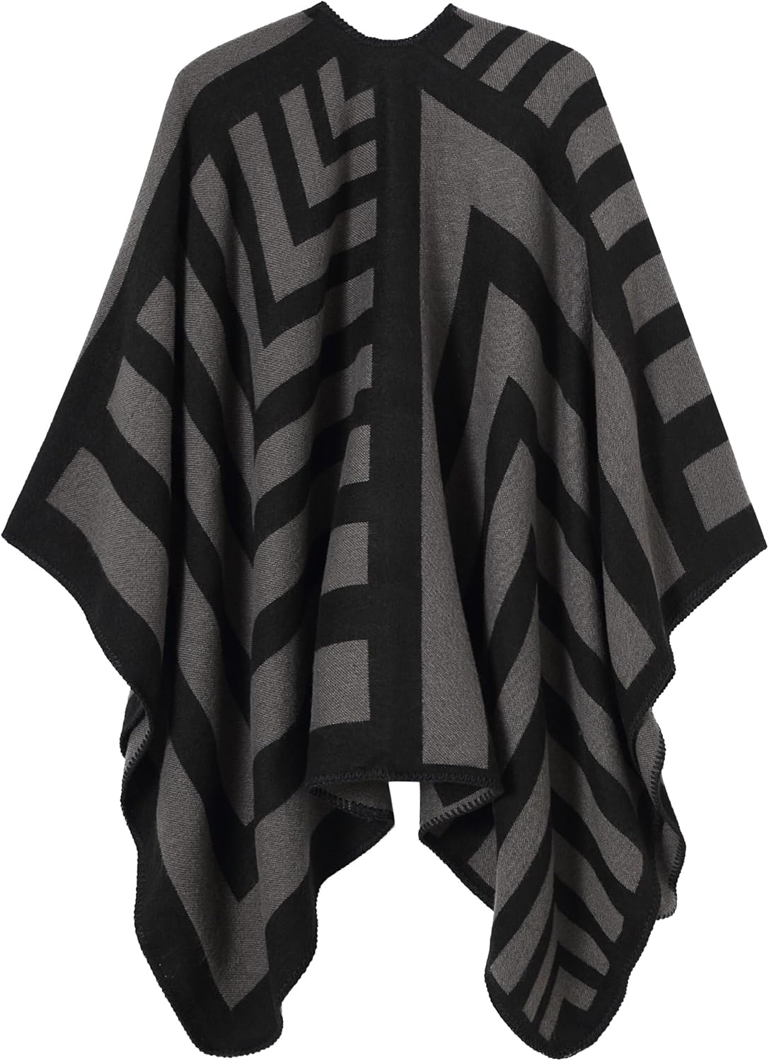 Women Warm Shawl Wrap Casual Ponchos Cape Cardigan Open Front Shawls for Fall Winter - Image 3
