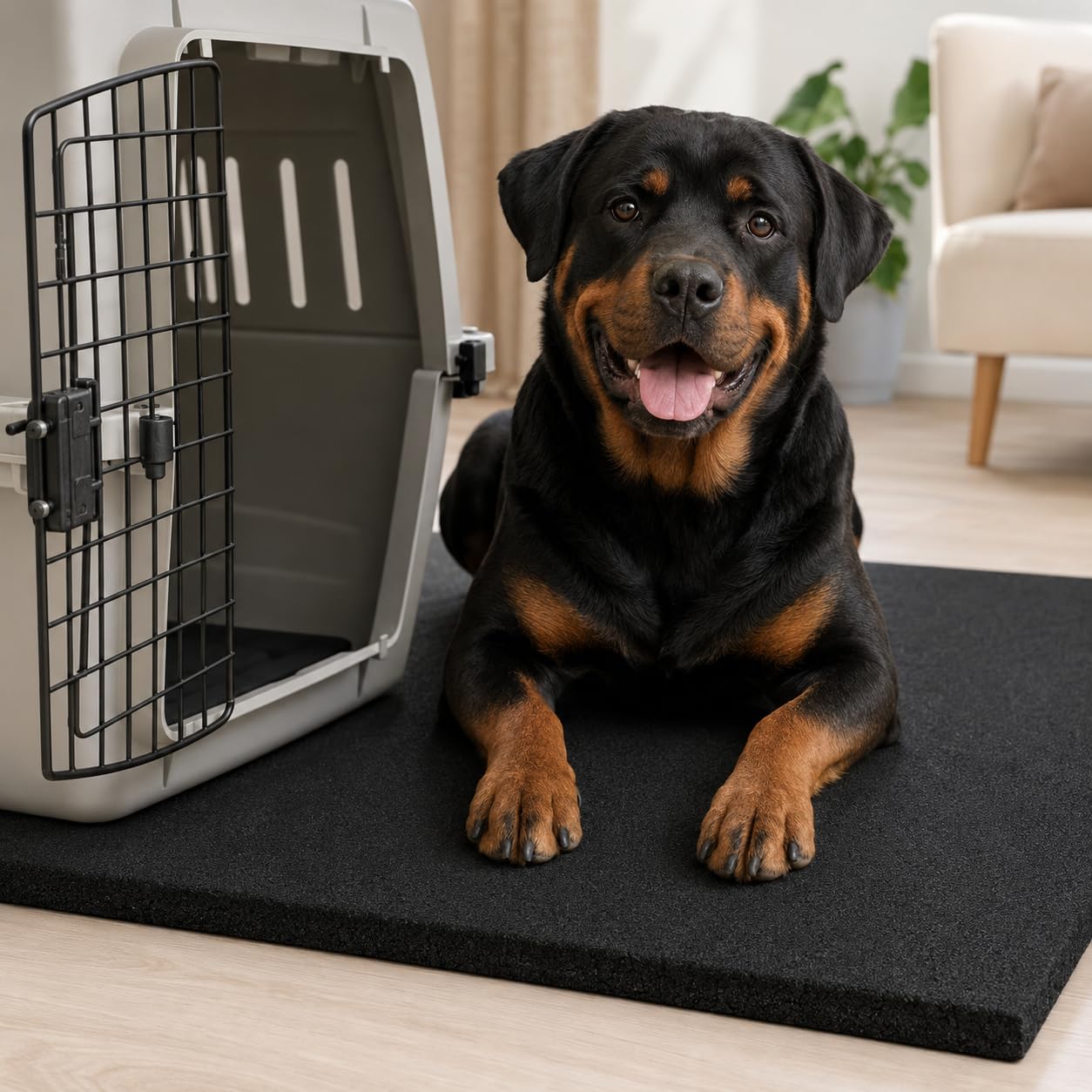 Antirutschmatte aus Gummigranulat 100 × 120 cm, 3 mm – Rutschhemmende Gummimatte zur Ladungssicherung, zuschneidbar, robust und wasserfest, Made in Germany