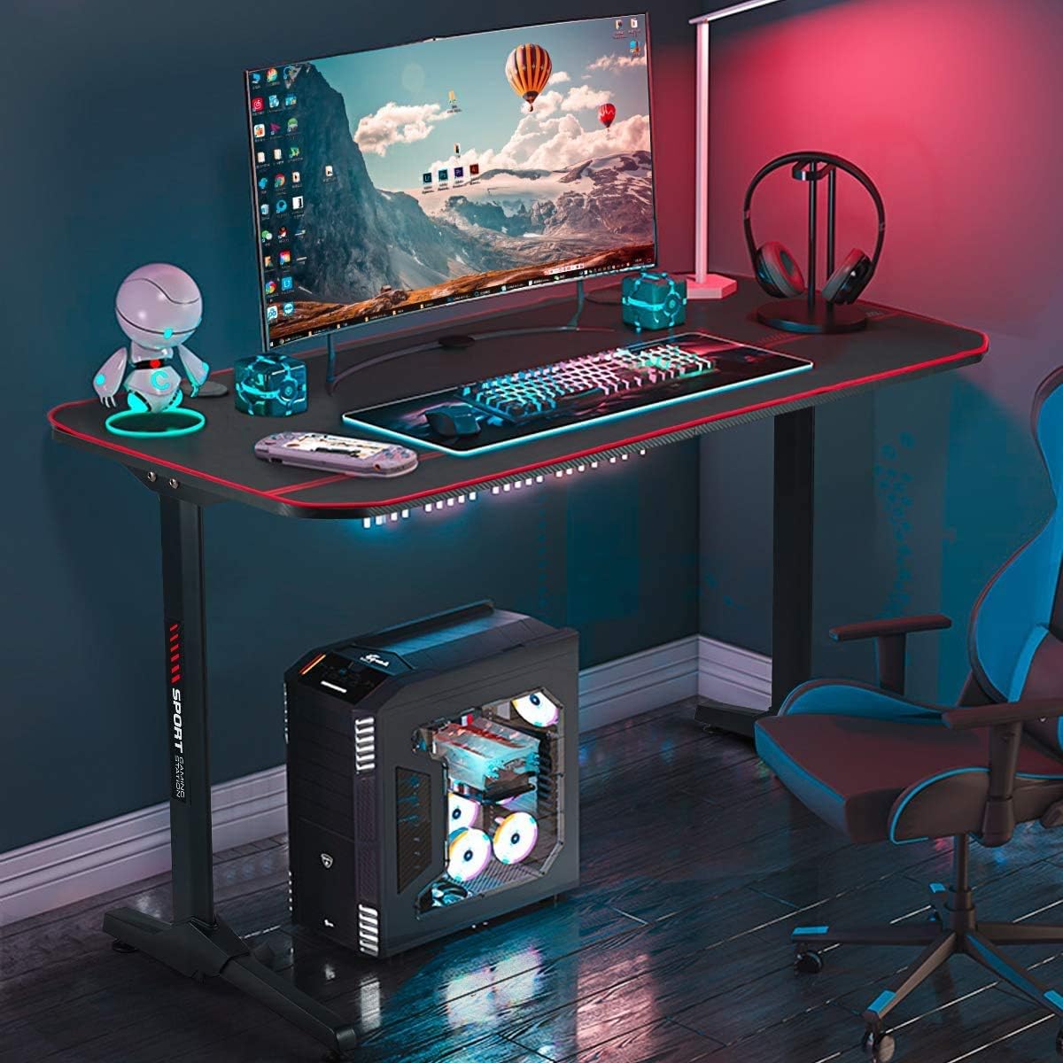 Flash Sale Buy 1 get 1 YOLENY 55inch Ergonomic Gaming Desk,PC Computer Table with Cup Holder & Headphone Hook,Cabling Management Racing Gaming Table 🔥 Hot Deals YOLENY 55inch Ergonomic Gaming Desk,PC Computer Table with Cup Holder & Headphone Hook,Cabling Management Racing Gaming Table