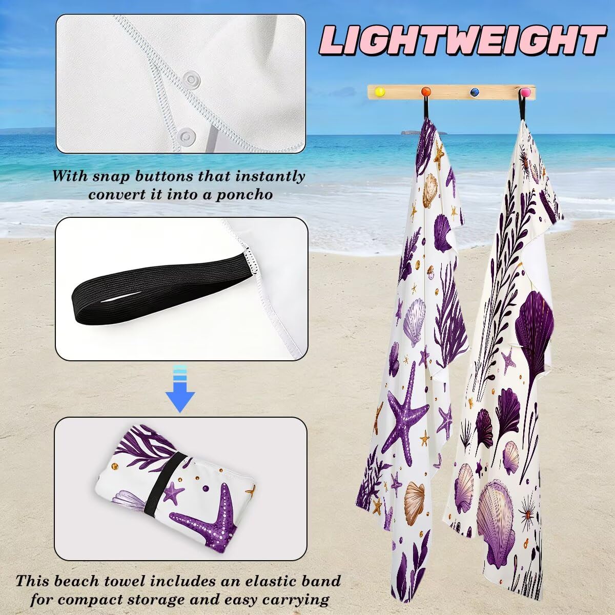 Ręcznik plażowy XXL, 100 x 200 cm, zestaw 2 szt., z mikrofibry, ręcznik plażowy, morze, szybkoschnący, do sauny, fitness, bez piasku, ręcznik plażowy, do sauny, duży ręcznik kąpielowy, prezent dla