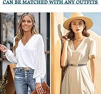 Vista 391 de Cinturón de cuero clásico con hebilla de metal para mujer con vestido de jeans Aah-negro-clásico