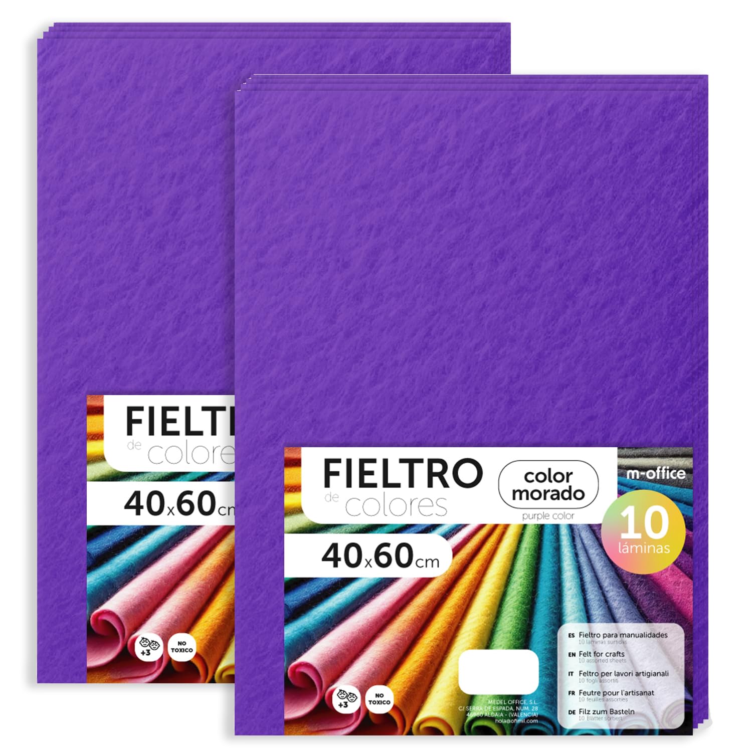 Fieltro para Manualidades, Fieltro de Colores, Suave y Flexible, Material para Costura, Telas Patchwork, Ideal para proyectos DIY, artesanía o decoración, 20x30cm - m-office (rojo, 10 uds) — view 75