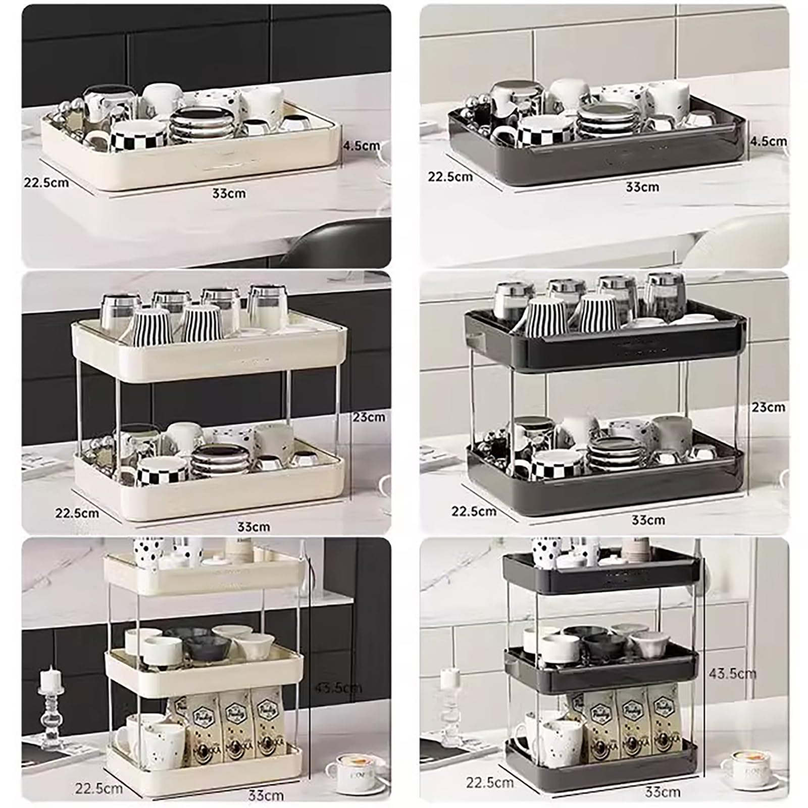 Mensola Da Scrivania Organizer Da Scrivania, Espositore Da Scrivania In ABS, Scaffale Da Scrivania Di Grande Capacità, Staffa In Metallo Organizer Da Banco Per Ufficio, Dormitorio, Casa(Black,23cm)