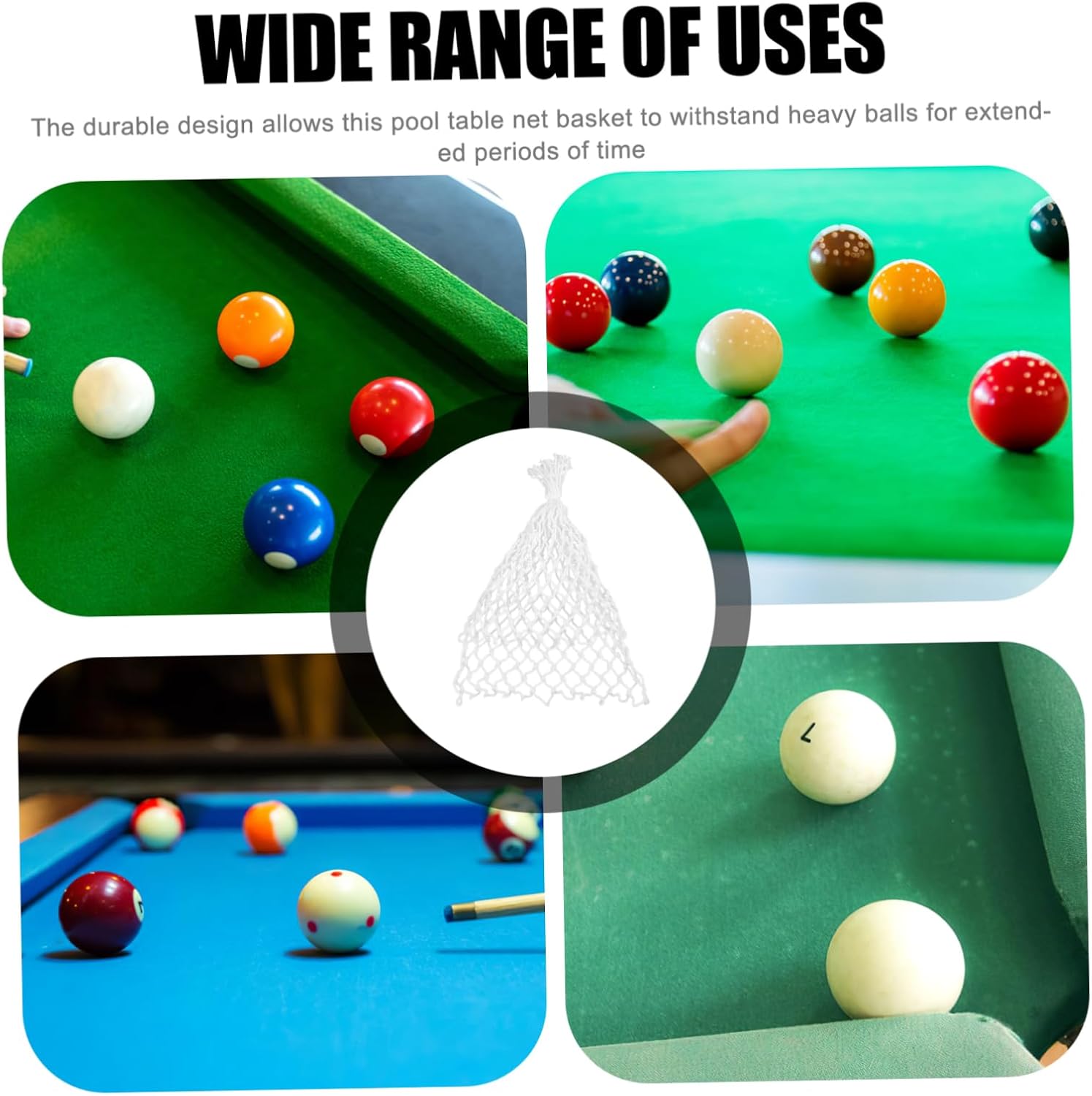 6Pcs Billiard Pool Table Pockets Set Sturdy Mesh Net Pockets for Billiard Accessories for Pool Tables