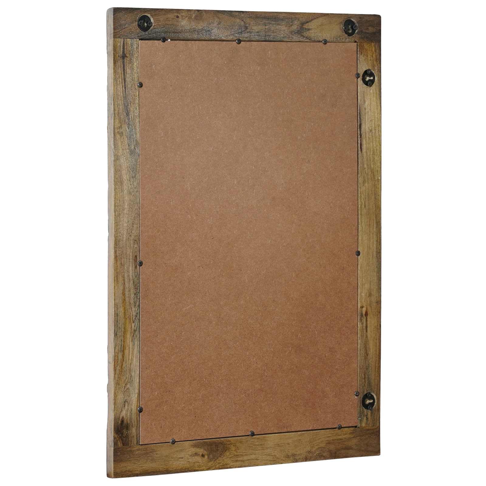 Fengshui Lustro ścienne orzech brązowy 70 x 50 cm materiał drewnopochodny szkło