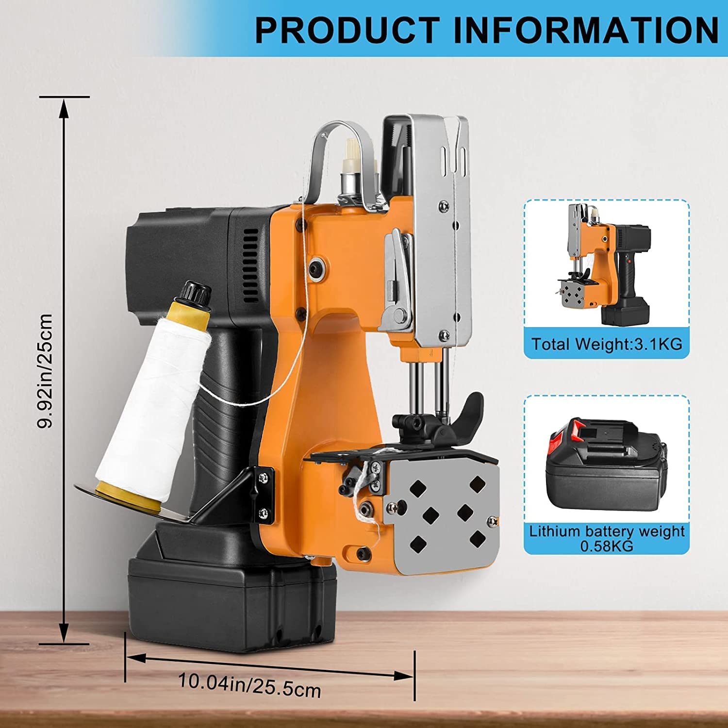 Macchina da Cucire Portatile Cucitrice Portatile per Tessuti Closer Stitcher Per Borse Tessute, Borse di Pelle di Serpente, Borse di Riso, Borse di Plastica Industriali