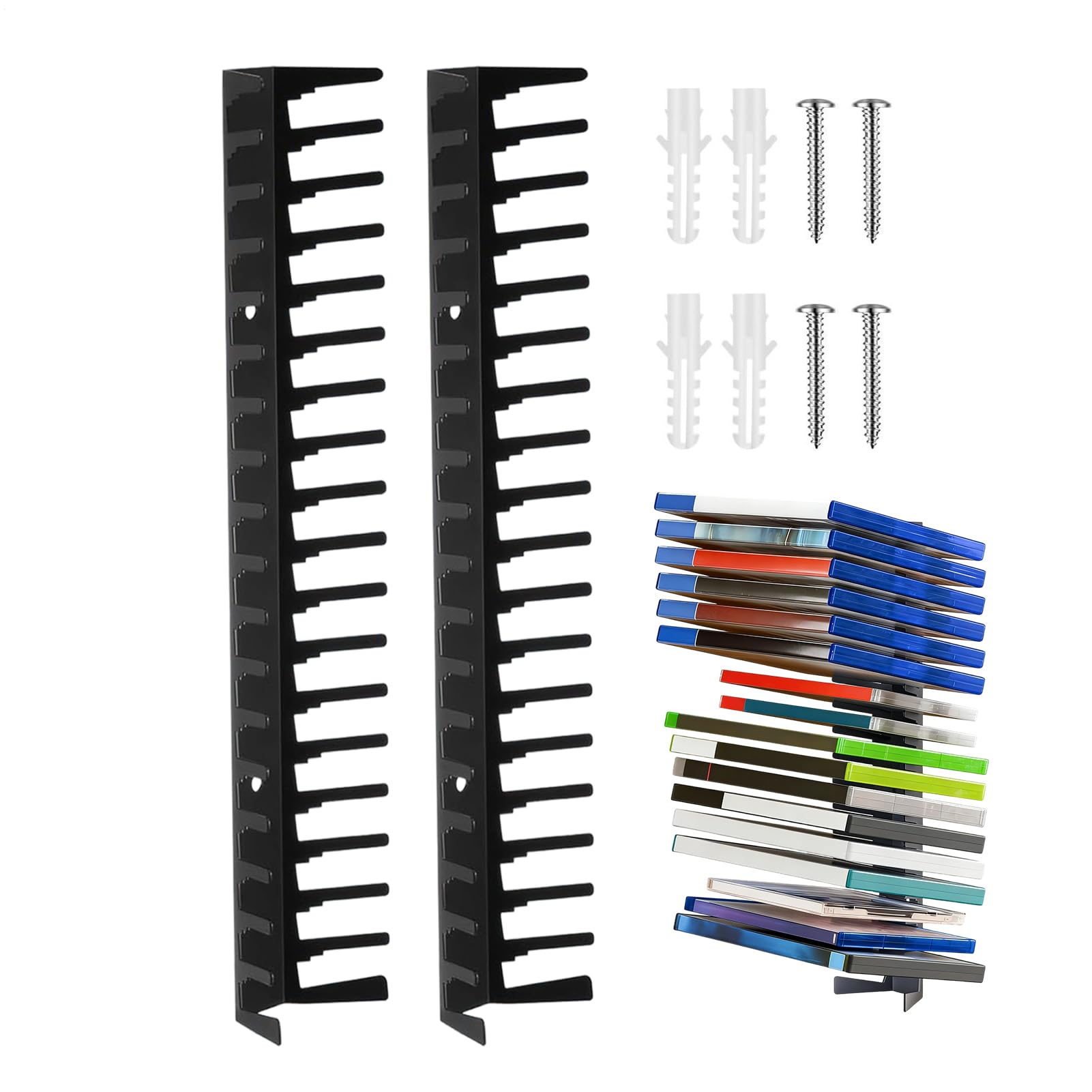 Almacenamiento De Videojuegos 2 Piezas Estante de Pared Metálico Resistente