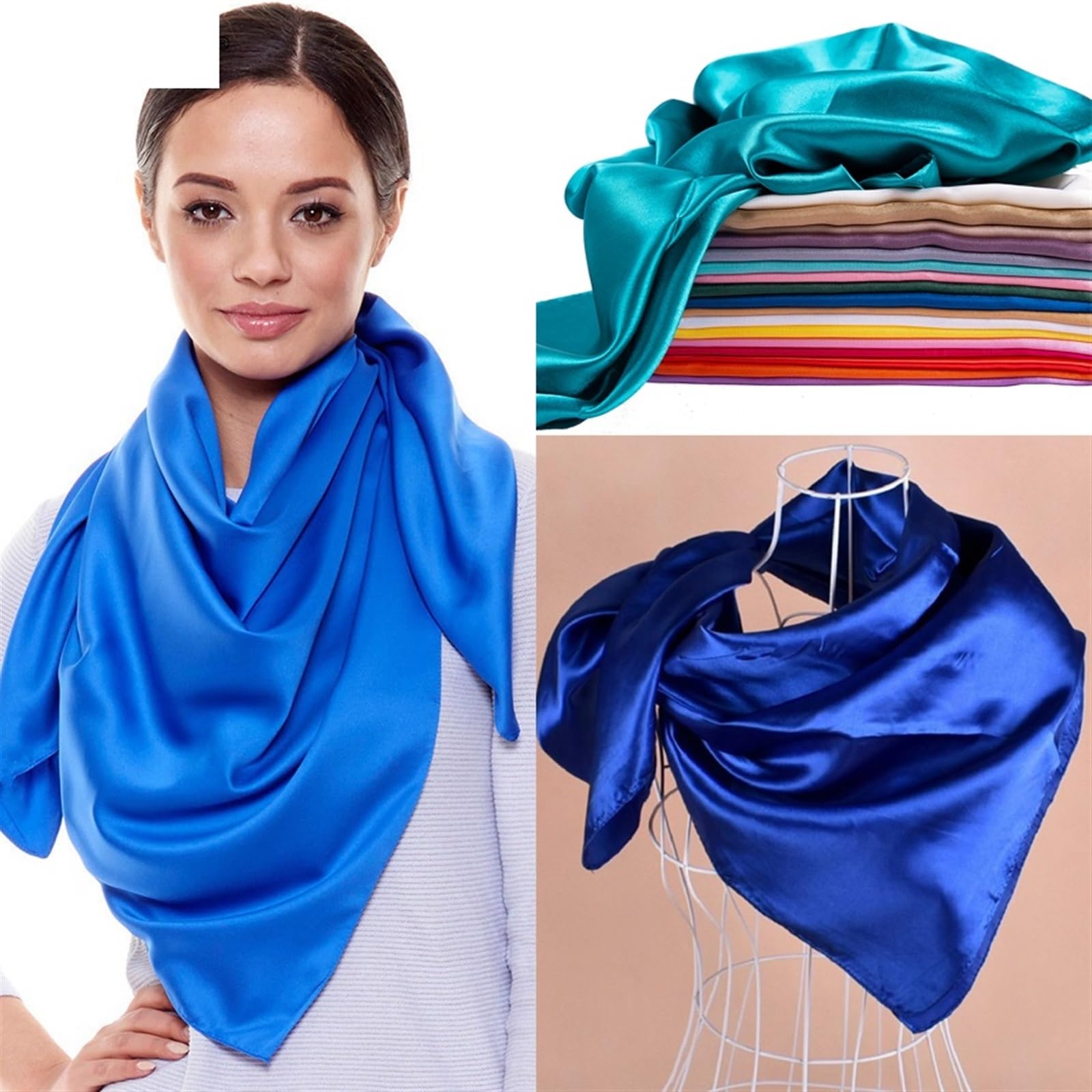 Bufanda Cuadrada de Seda Mulberry, Pañuelo de satén Pañuelo for Mujer Diadema de satén de Seda Pañuelos for el Pelo Satén de Seda Pañuelo Cuadrado de Seda Pañuelo de Seda for Mujer(8)
