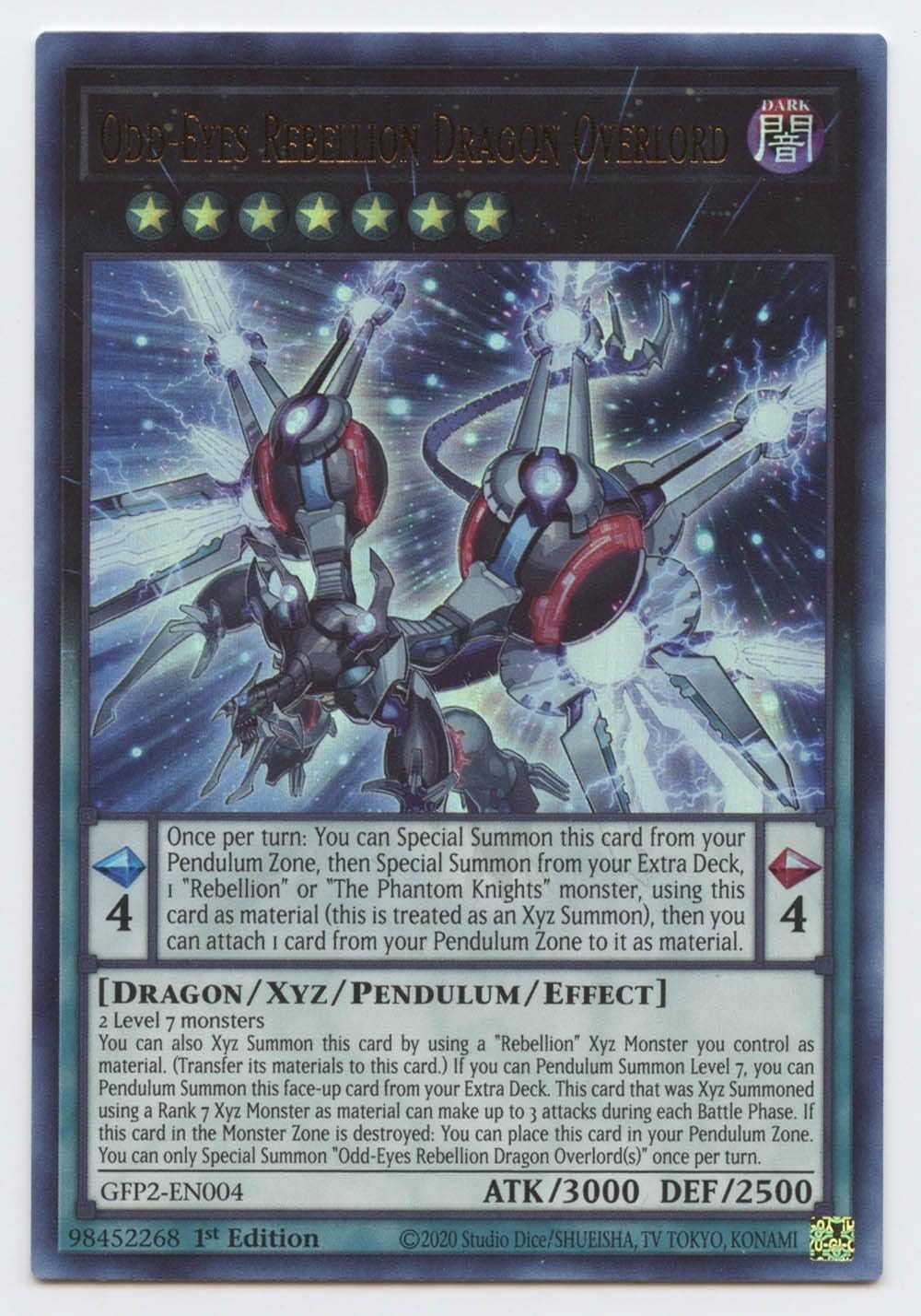 Yu-Gi-Oh! Odd-Eyes Rebellion Dragon Overlord - Ultra Rare - 1st Edition - Collectible Card - 1 Piece