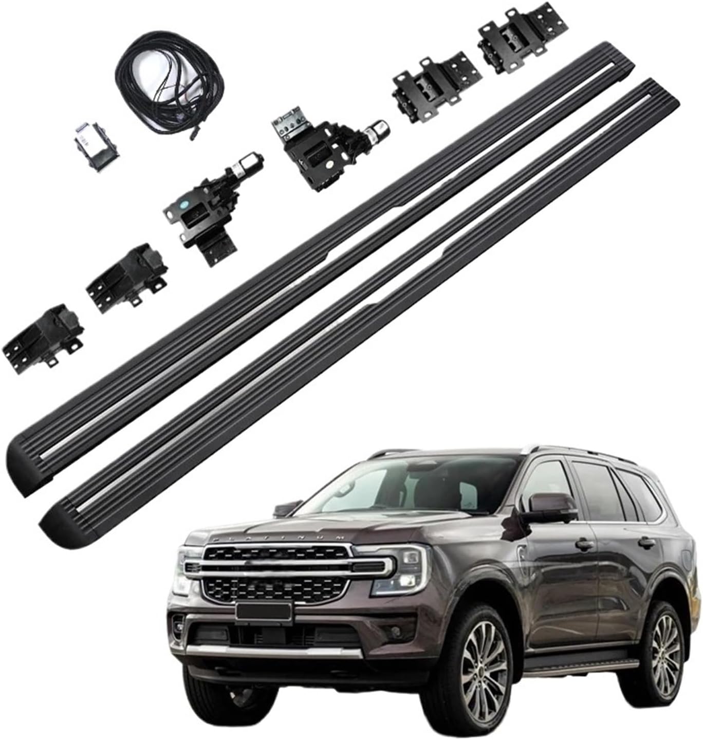 E-Side Steps Automatic Power Running Boards Retractable Thresholds Deployable Stirrups Compatible for Ford Everest U375 U704 2015+((2015-2021) Design 3)