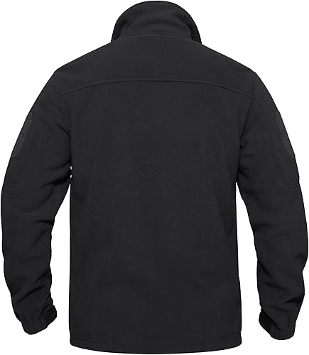 Miniatura 2 de BIYLACLESEN Chaqueta de forro polar para hombre, chaquetas tácticas militares softshell, abrigos de invierno cálidos con cremallera completa,