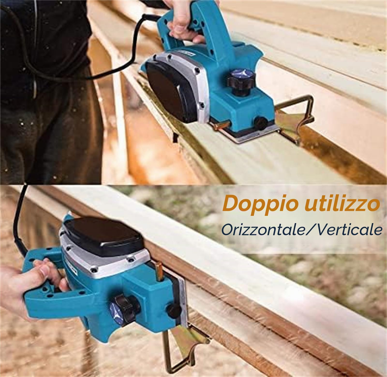 Piallatrice elettrica per legno 800W, larghezza di piallatura 82mm, interruttore di sicurezza, piallatrice per legno per professionisti o lavoratori del legno generici, artisti e studi creativi