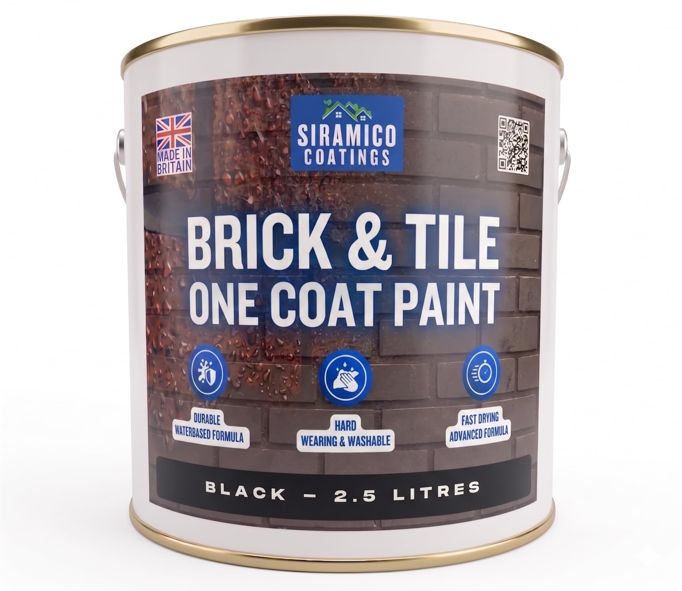 Siramico Coatings Black Brick & Tile Paint | - Matt (, 2.5 Litres)