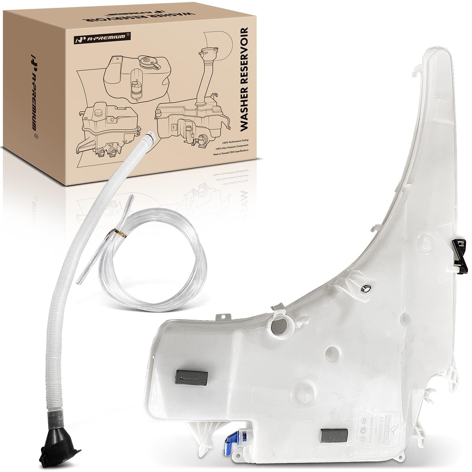 Photo 1 of ***VERY USED*** A-Premium Windshield Washer Reservoir Compatible with Select BMW Model -323i, 325i, 328i, 335i, 335d, 335i xDrive, 328xi, 128i, with (Washer Pump/Cap/Fluid Level Sensor/Filler Neck/Hose/Bracket)