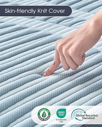 Miniatura 3 de HYPREST Cubrecolchón King de espuma viscoelástica de gel de 3 pulgadas para dolor de espalda, cubrecama con funda extraíble de 18 pulgadas de