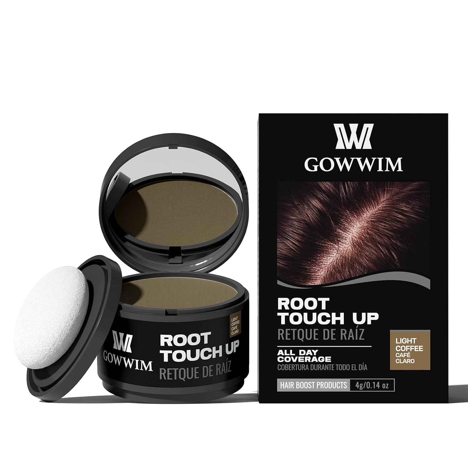 Hairline Powder (Light Cafe) - Hair Root Dye, Hair Color Shadow, Thin Hair Touch-Up Powder, 4g