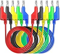 Goupchn 5-Pack Stackable 4mm Banana to Banana Test Leads, 3.3ft Soft Flexible Copper Cables for Multimeter 1000V 15A, 5 Colors