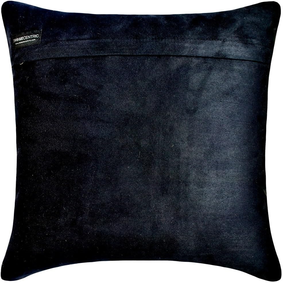 The HomeCentric Decorative Black 16"x16" (40x40 cm) Throw Pillows, Faux Leather Textured, Basket Weave, Solid, Metallic Throw Pillows for Couch, Solid Pattern Modern - Tanner Black