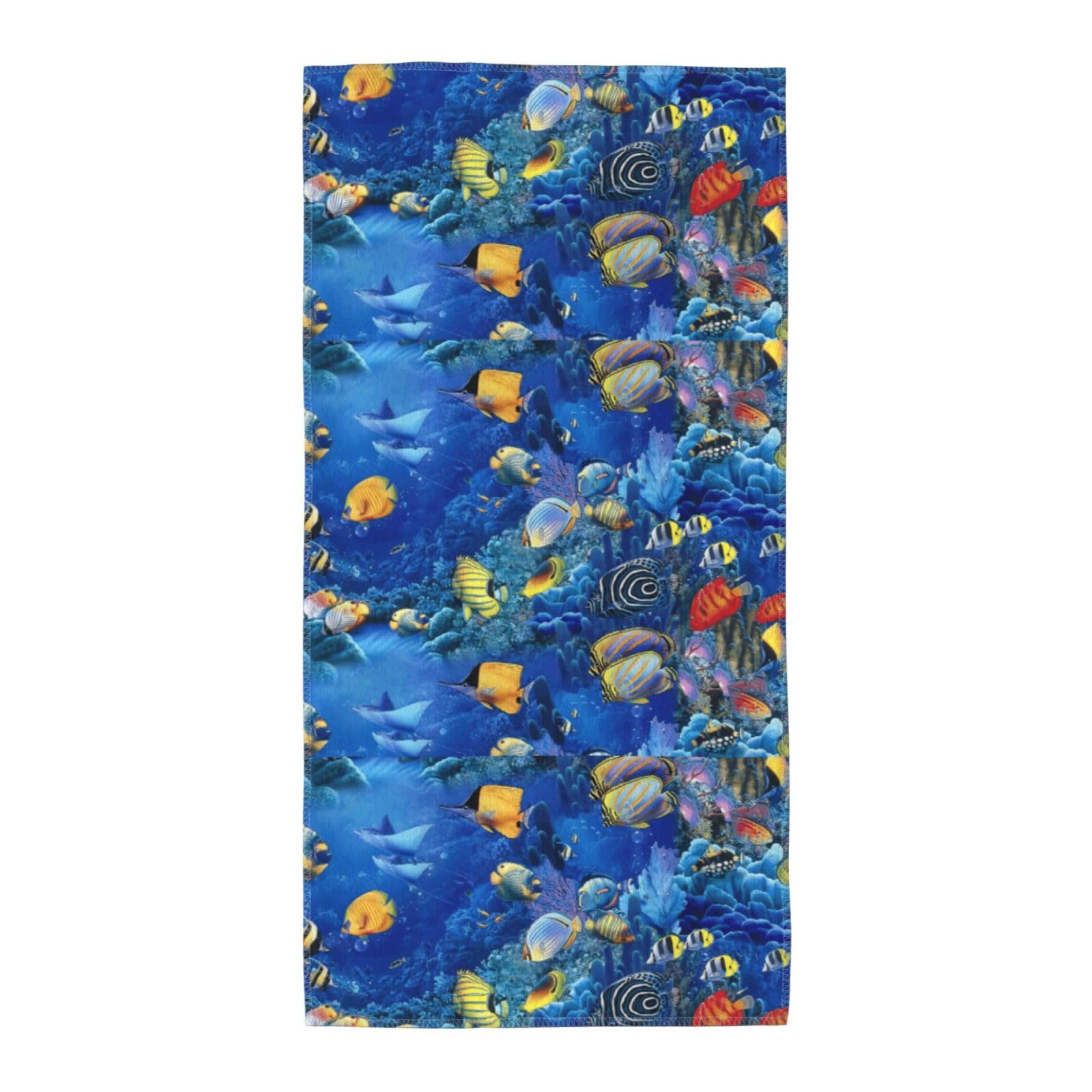 WYCZHY Tropical Fishes Printed Quick Dry Beach Towel For Camping Travel Vacation