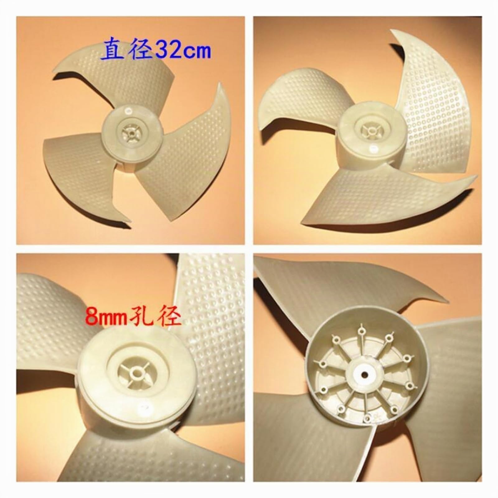 Parti del condizionatore d'aria da 32 cm di diametro Dispositivo esterno a 3 pale Pala della ventola A/C in senso orario