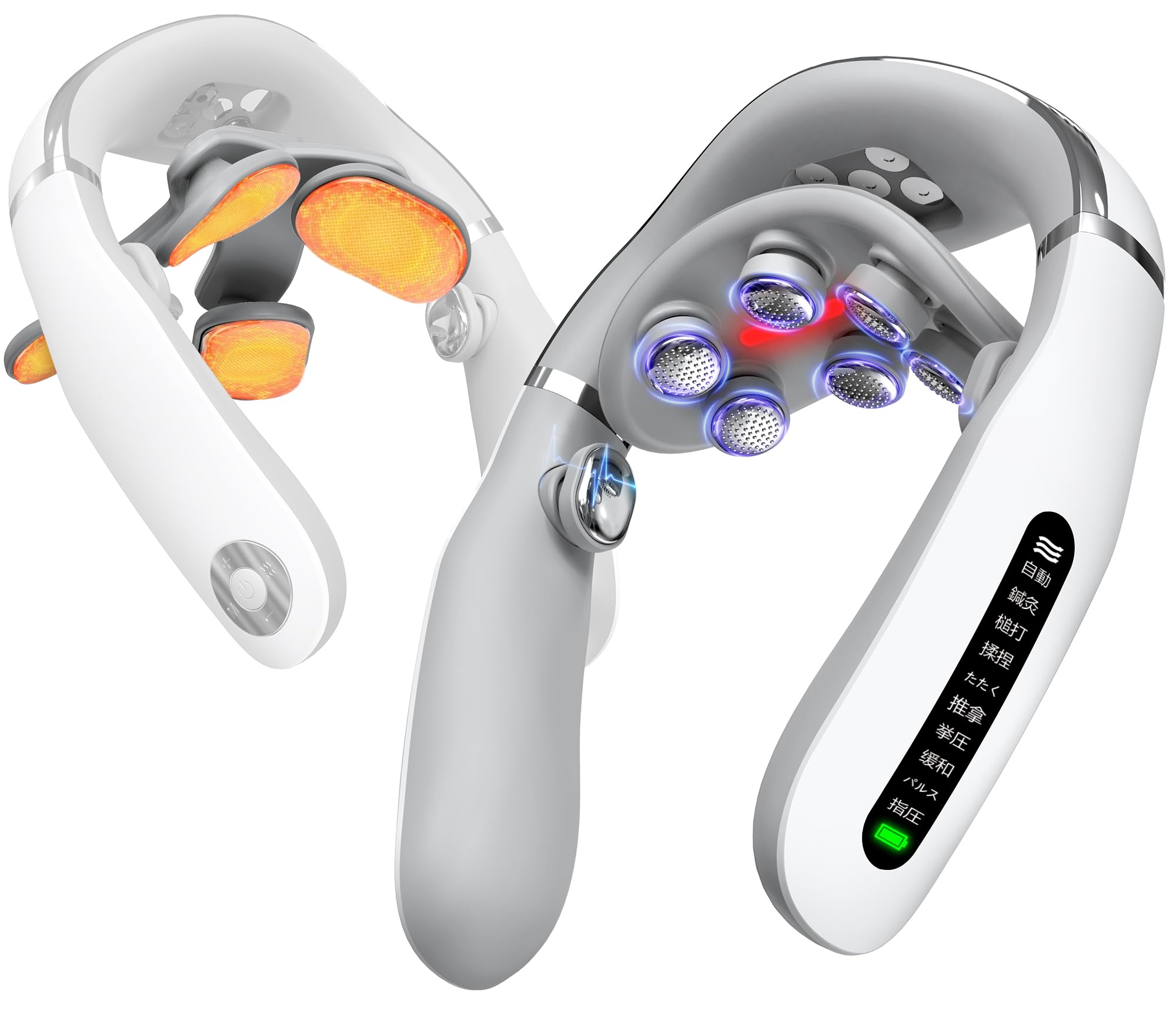 【18%OFF+50%OFF+ポイント6%】【実質3,949円】 Juliyas Type-C充電式 ネックケア EMS&TENS 振動 温熱 マグネット式 2種交換ヘッド リラクゼーション器 【送料無料】