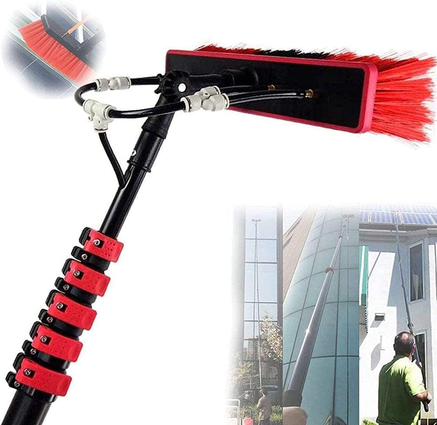 Aioneer Window Cleaning Brush Pole,Water Fed Pole Kit, Photovoltaic And Solar Panels Cleaning Brush, Glass Washing Tool/6M-6m