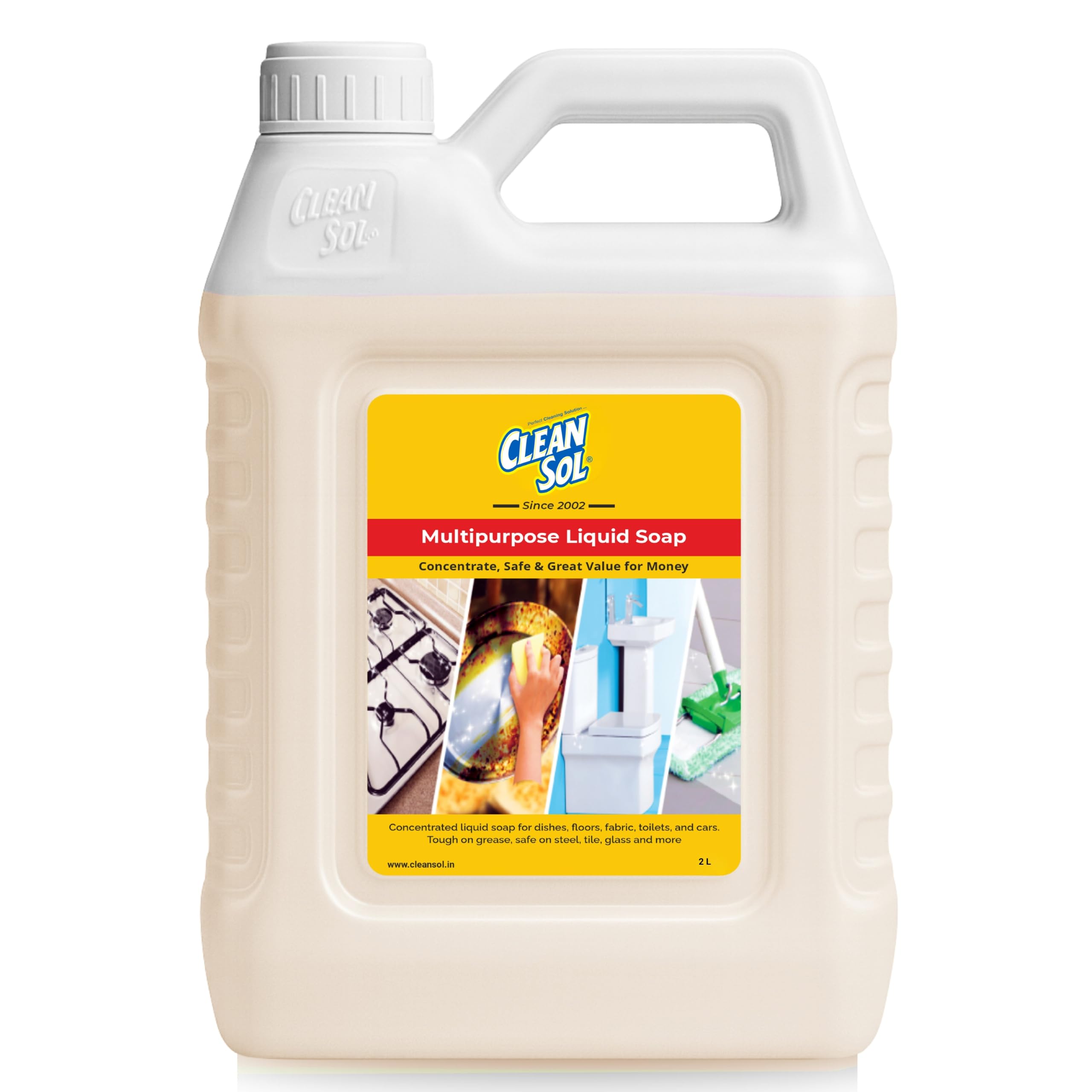 Cleansol Multipurpose Liquid Soap Concentrate - 2 Ltr | All-Purpose Cleaner for Kitchen, Floors, Dishwashing & Cars | Heavy-Duty Grease Remover-image-45