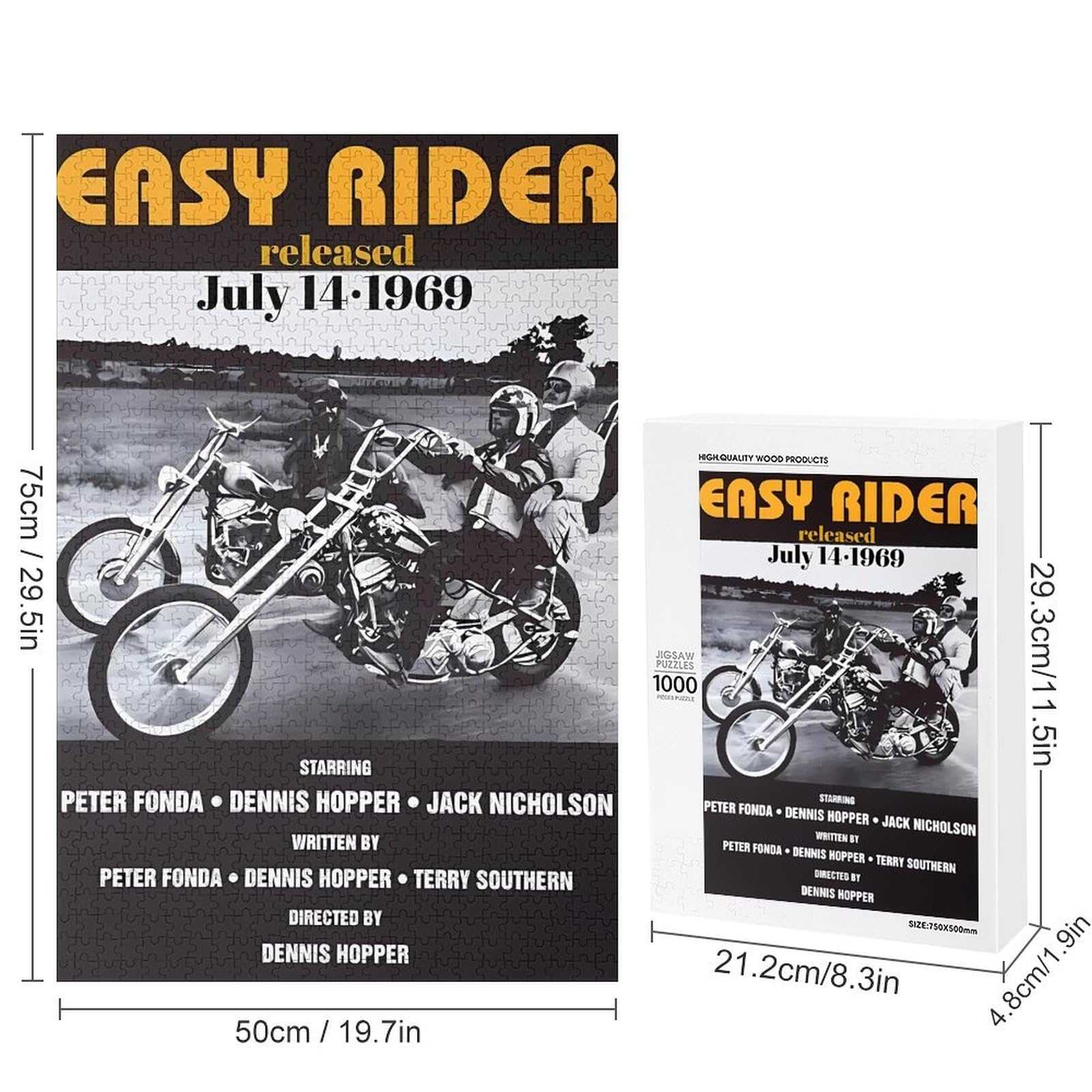 Amazon | 『イージー・ライダー』 映画 ポスター ジグソーパズル 木製