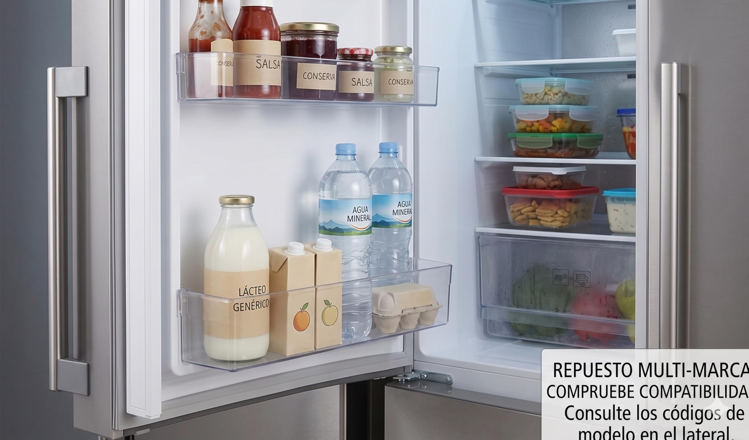 Recamania - Estante Botellero Original para Frigorífico Gorenje 407845 – Bandeja de Puerta 460 x 95 x 118 mm – Compatible con Hisense, Asko, Panasonic, Pelgrim y más
