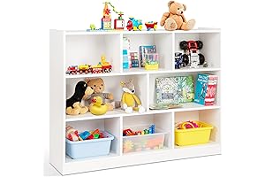 Kids' Honey Joy: The Ultimate 8-Section Wooden Display Shelf