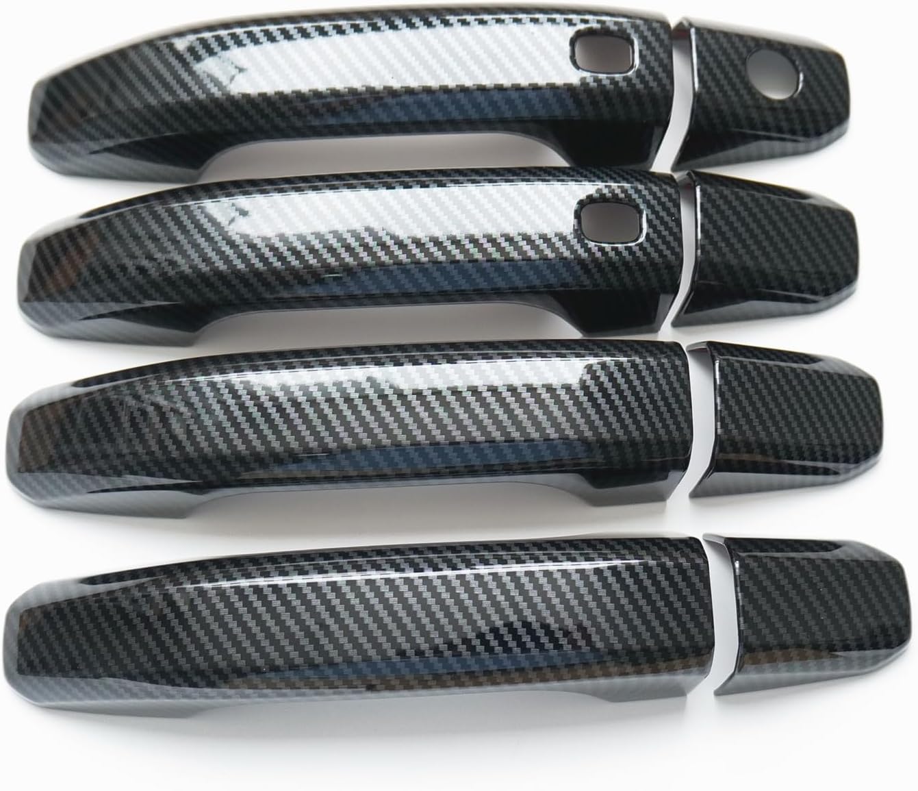Chrome Carbon Fiber Gloss Black Exterior Door Handle Cover Trims for GMC Canyon 2023-2026 Chevrolet Colorado (Glossy Black)