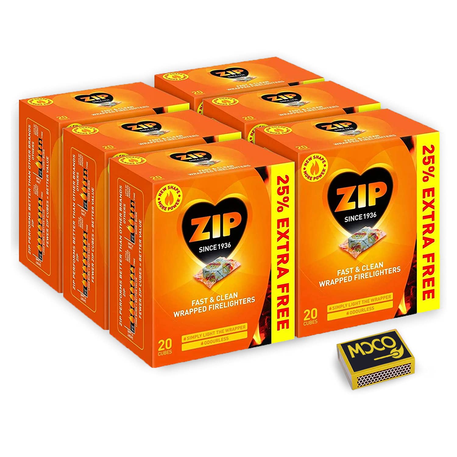 Buy Zip Fast & Clean Wrapped Fire Lighters Powerful & Reliable Fire