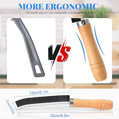 Miniatura 4 de DGSHIRLDJO Cepillo de limpieza de grietas de 3 piezas con cerdas duras, cepillo de limpieza para huecos, cepillo de ranura de ventana, cepillo de