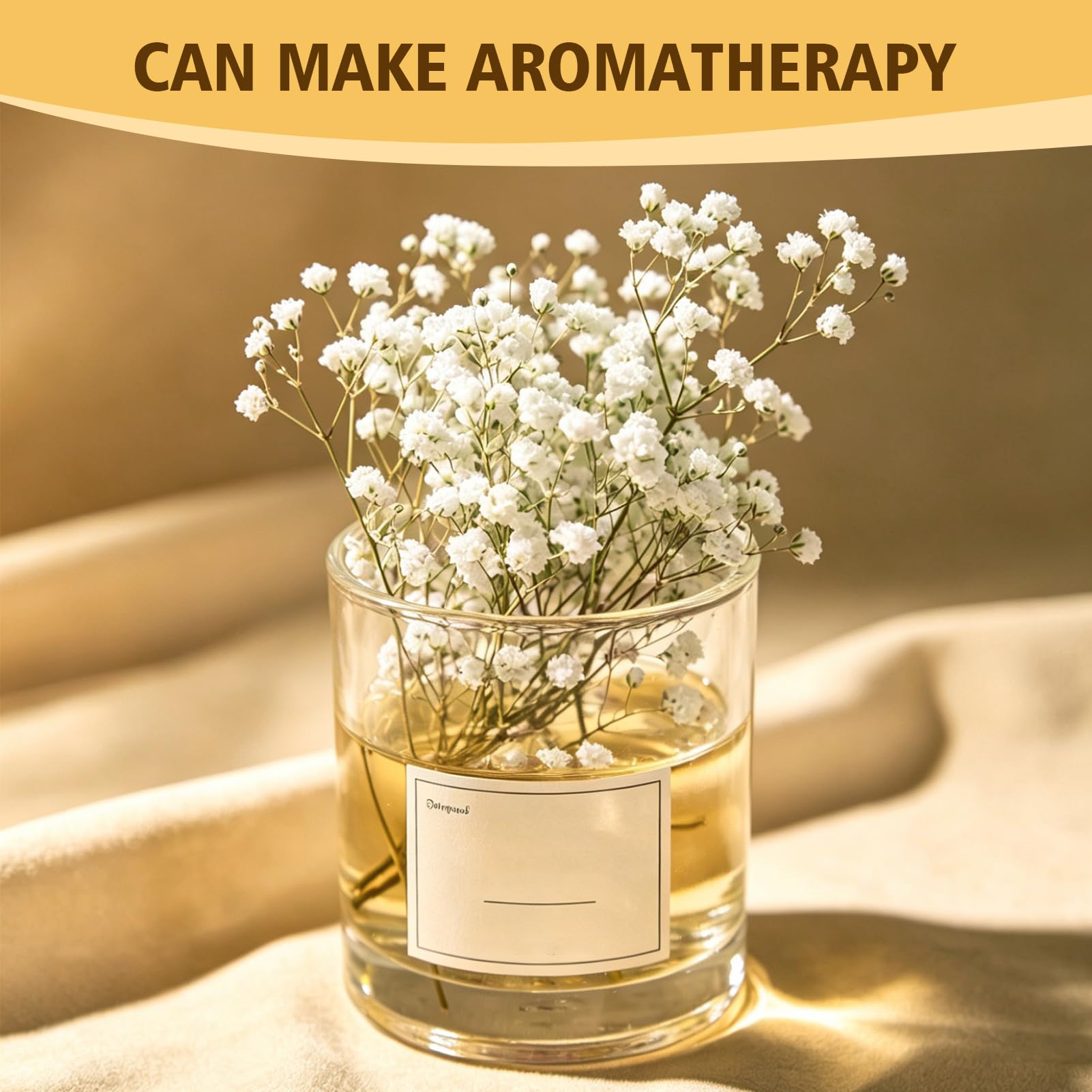 50PCS de Flores Secas Prensadas de Gypsophila Blanca Natural, Flores secas Naturales, Mini Aliento de Bebé pour Decoración de Joyería, Manualidades, Resina, Tarjetas de Bodas, Elegancia Duradera