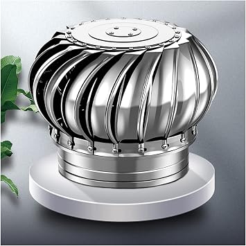 Rotary Turbine Ventilator,Stainless Steel Rotating Chimney Cowl Cap,Cowl Cap with Claw Base Energy Saving,Rotating Cap,Roof Ventilator,Ventilation Chimney Cowl Size 200mm/7.87in